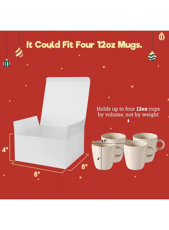 MESHA 8x8x4 Gift Box 50 Pack White Gift Boxes with Lids, DIY Bridesmaid Proposal Box, Recyclable,Foldable Box for Wedding, Birthday Party - Image 2
