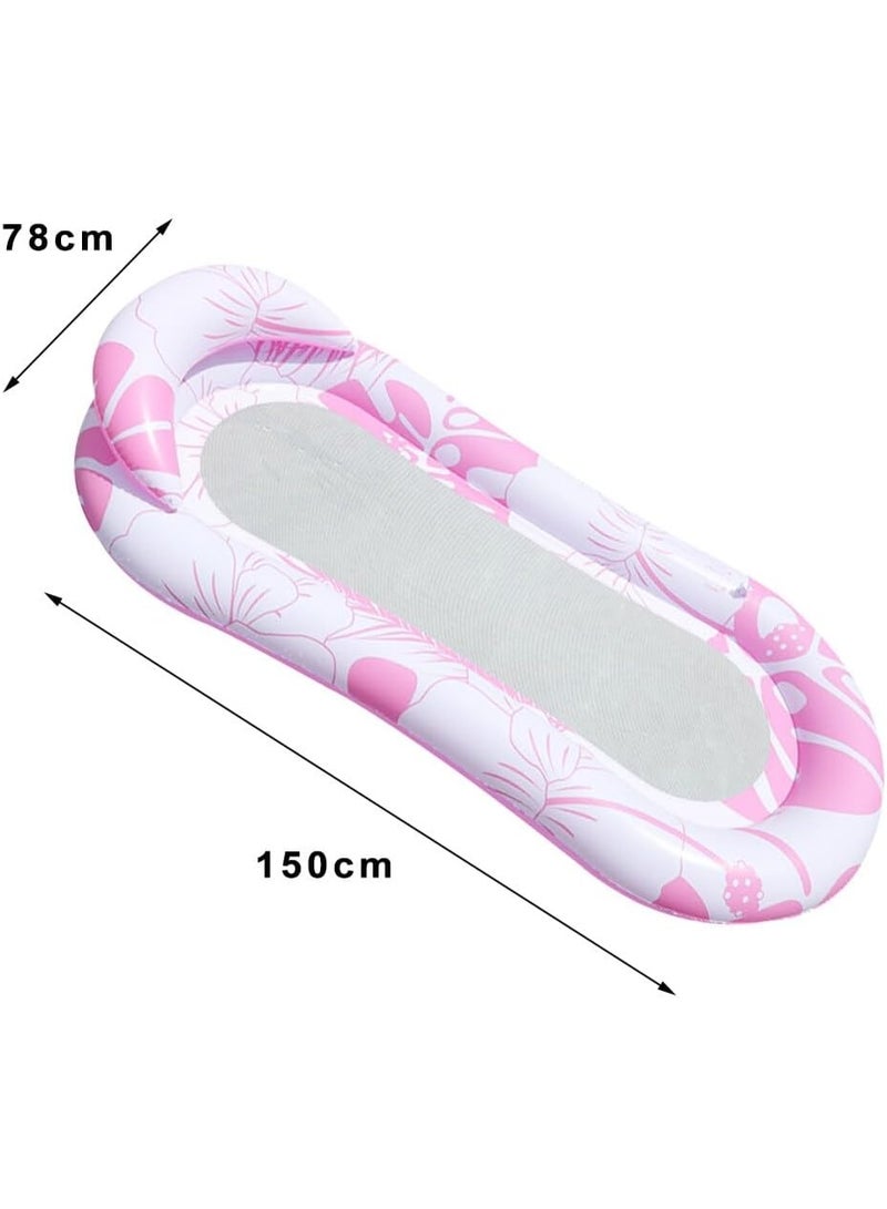 Reko Pool Inflatables, Pool Inflatables for Adults, Relax Swimming Pool Lounger with Headrest, Water Floating Hammock Mattress Pool Noodle Toys Sunbath Air Beds for Beach - Image 3