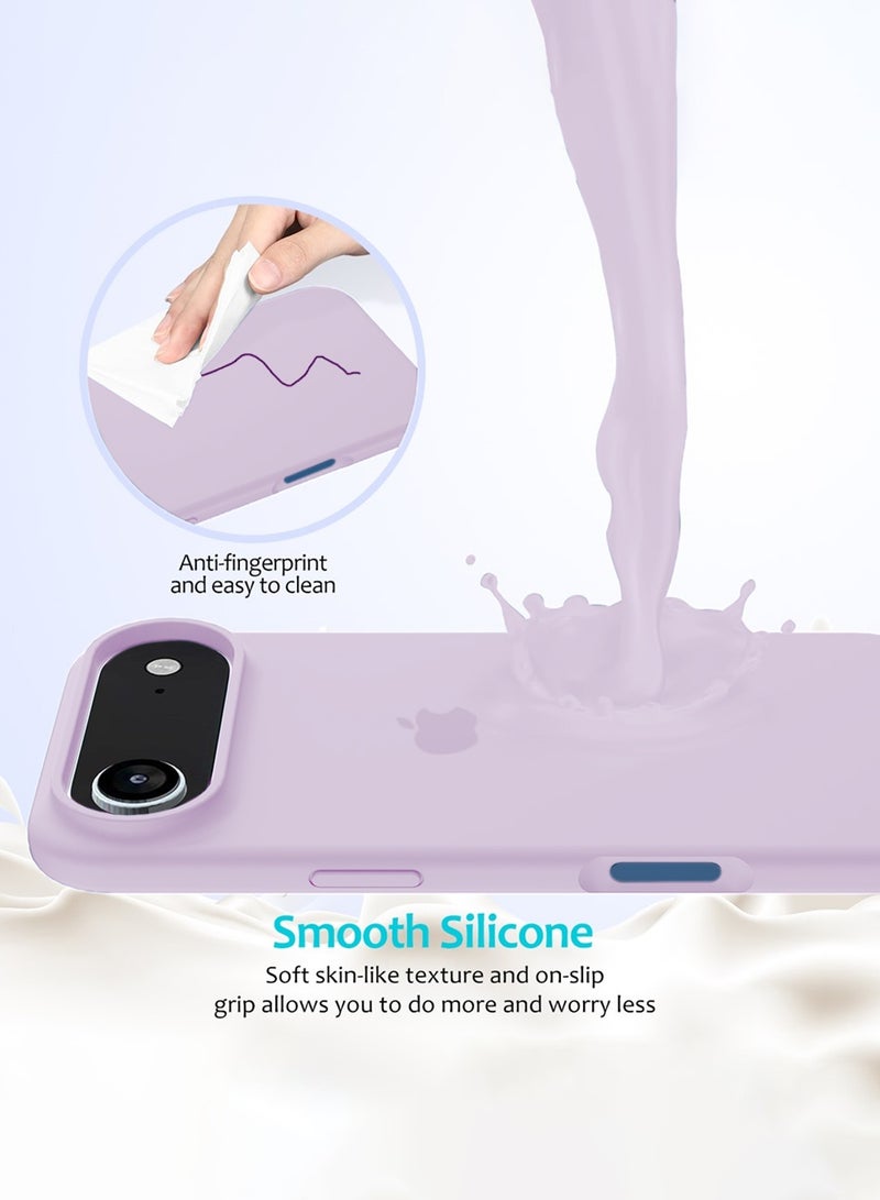 دبليو تيك غلاف واقي عالي الجودة من السيليكون السائل لآيفون  إير 5G لعام 2025 (MCRPSN) - لافندر - Image 3