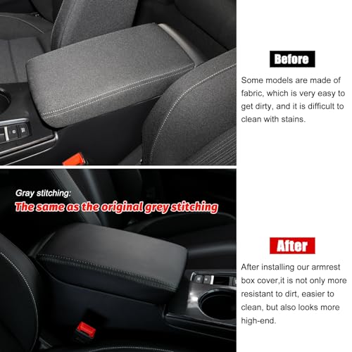 CKE Compatible with Honda Civic 2026 2025 2024 2023 2022 with CVT Car Center Console Armrest Cover Armrest Storage Box Lids Seat Cover Protector -Black (Black line) - Image 3