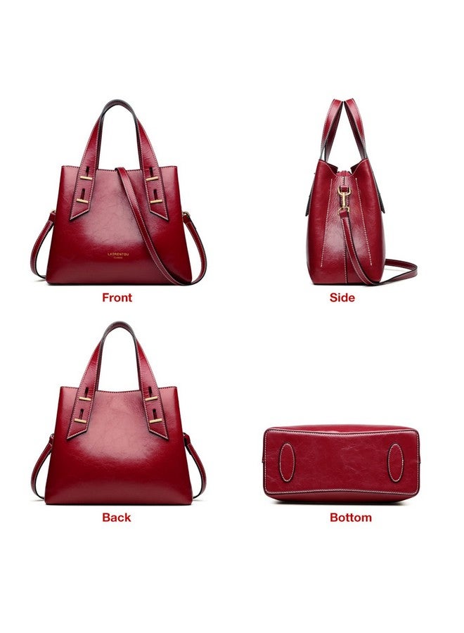 LAORENTOU LAORENTOU Women Crossbody Handbags Cow Leather Satchel Handbags for Women Top-handle Shoulder Tote Purses - Image 2