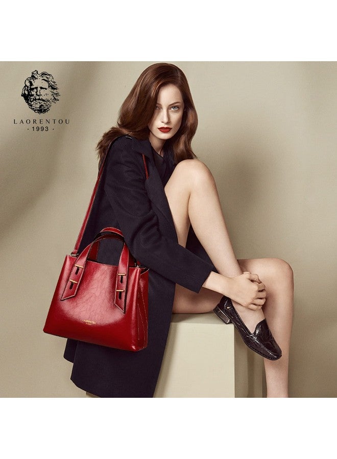 LAORENTOU LAORENTOU Women Crossbody Handbags Cow Leather Satchel Handbags for Women Top-handle Shoulder Tote Purses - Image 4