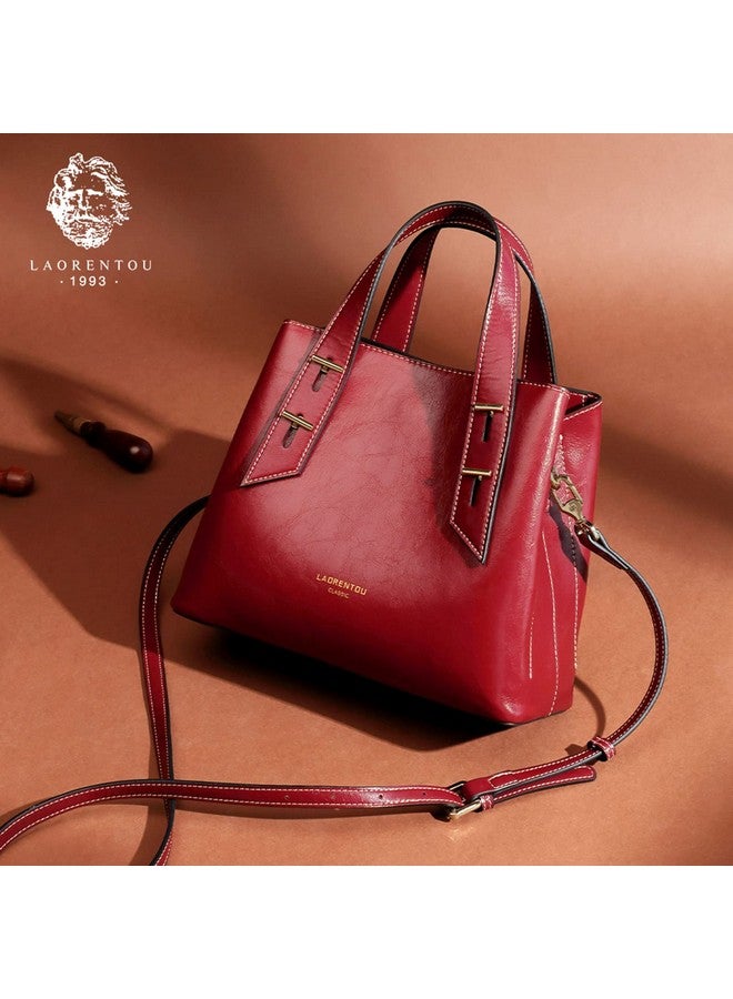 LAORENTOU LAORENTOU Women Crossbody Handbags Cow Leather Satchel Handbags for Women Top-handle Shoulder Tote Purses - Image 3