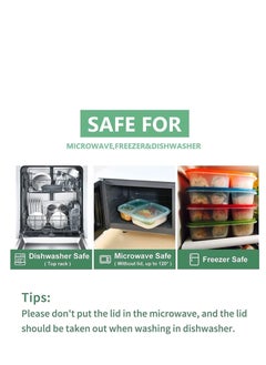 Premify 7 Pack Bento Lunch Box/Sandwich Box with 3 Compartments, Meal Prep Container, BPA-Free Stackable Plastic Leakproof Food Storage Box, Microwave & Dishwasher Safe  - Image 5