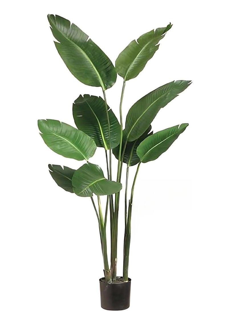 Generic Artificial Bird of Paradise Plant, Green Leaves,Adjustment-Free Branches Artificial Tree for Indoor Outdoor Home Decor  - Image 1