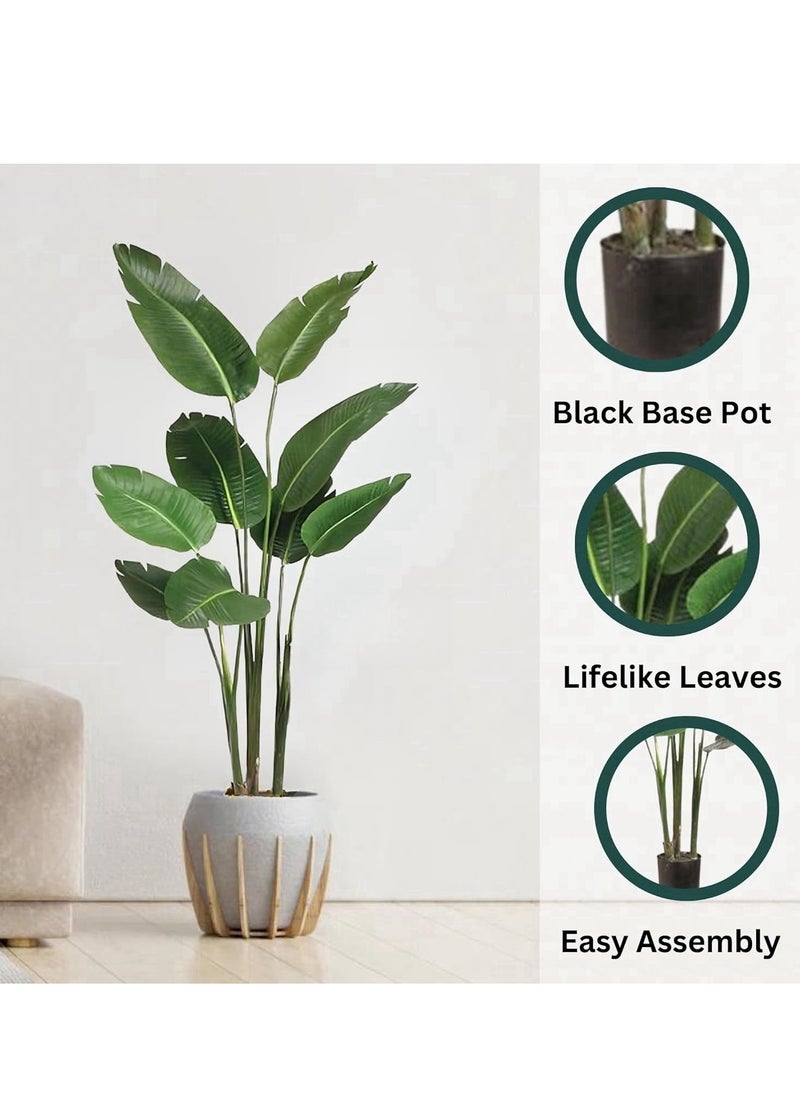 Generic Artificial Bird of Paradise Plant, Green Leaves,Adjustment-Free Branches Artificial Tree for Indoor Outdoor Home Decor  - Image 2