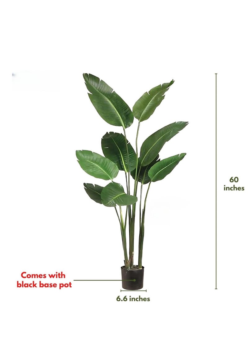 Generic Artificial Bird of Paradise Plant, Green Leaves,Adjustment-Free Branches Artificial Tree for Indoor Outdoor Home Decor  - Image 3