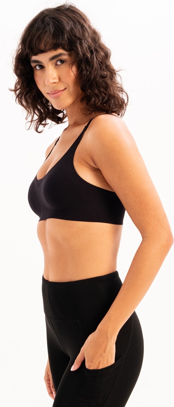 Justever Seamless Removable Padded Support Bra Black Women Laser Bra - Flux  - Image 5