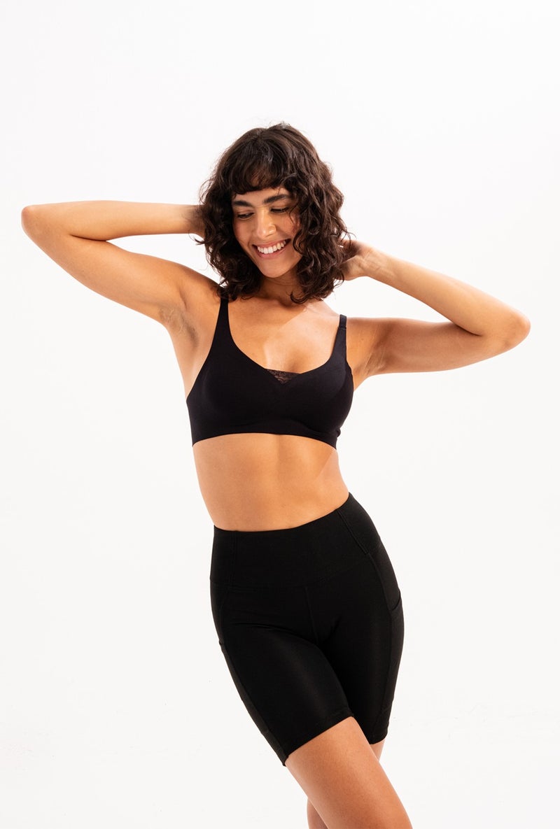 Justever Seamless Removable Padded Support Bra Black Women Laser Bra - Flux  - Image 3