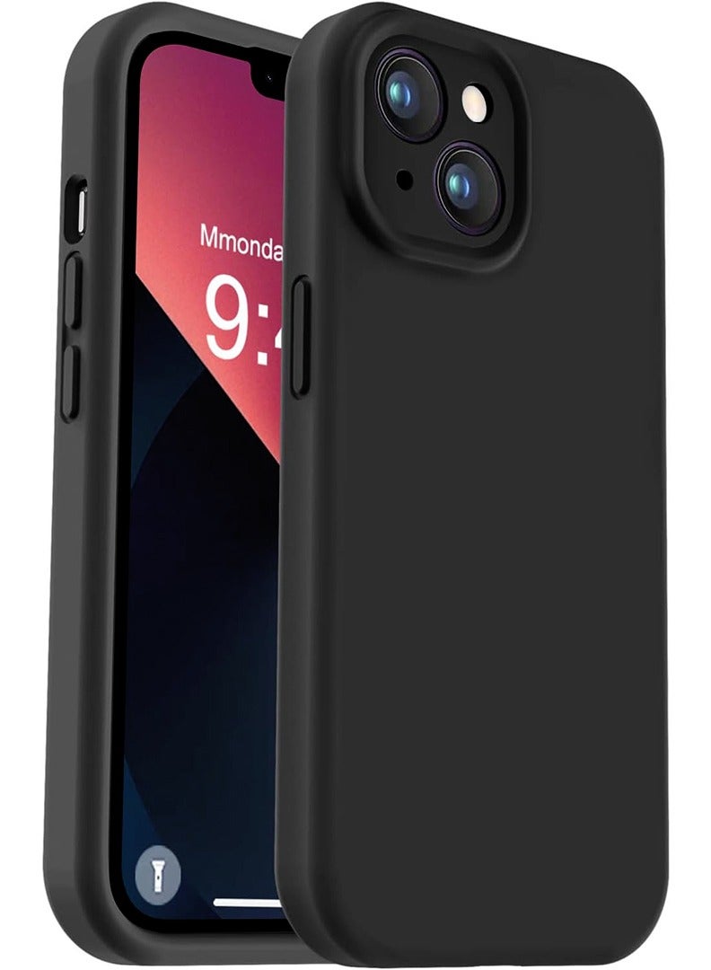 رفع القضية متوافق مع حافظة iPhone 14 مقاس 6.1 بوصة، سيليكون سائل ممتاز [حماية الكاميرا] [بطانة ناعمة من الألياف الدقيقة المضادة للخدش] غطاء هاتف نحيف واقٍ مقاوم للصدمات لهاتف iPhone 14، أسود - Image 1