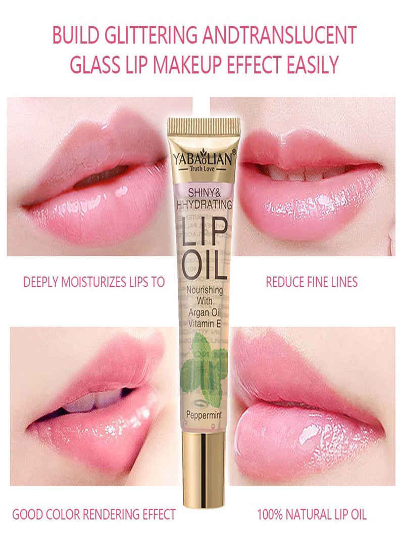 SYOSI Plumping Lip Oil  6Pcs Fruit Flavor Color Change Lip Oil Moisturizing Lip Gloss Tinted Lip Balm Lip Care Transparent Toot Lip Oil Non-Sticky Nourishing Repairing Lightening Lip Lines Dry Lips - Image 3