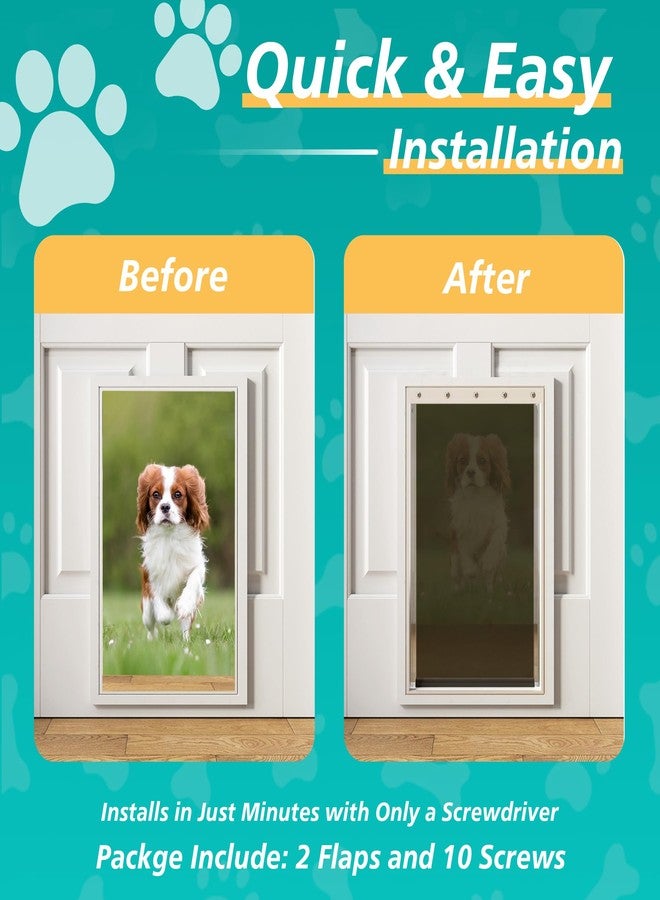 MOLYLY 2PACK Large Dog Door Replacement Flaps with Screws - Pet Door Replacement Flap Compatible with Petsafe Freedom Doggie Doors Replacement Flaps PAC11-11039 10 1/8" X 16 7/8", Flexible, No Warped - Image 3