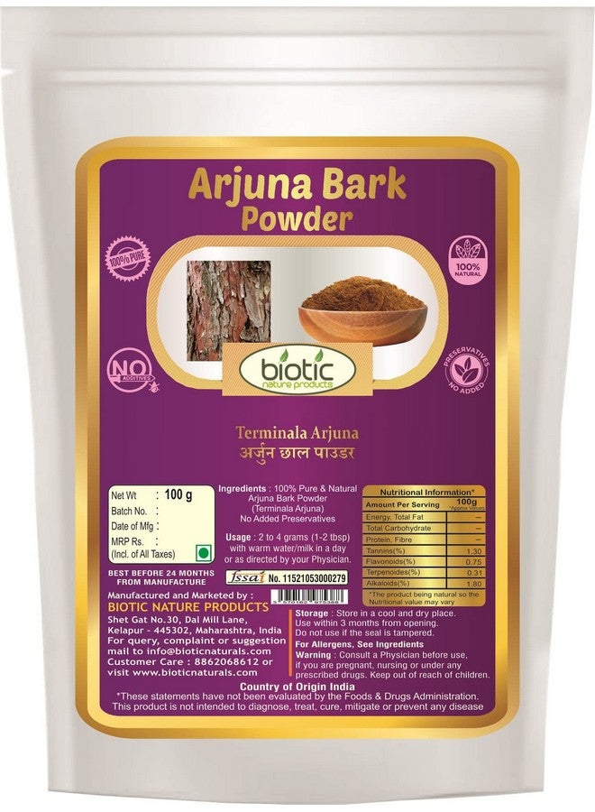 Biotic Natural Arjuna Bark Powder - Terminalia Arjuna - Arjuna Chaal Powder for Heart - 100gm - Image 3