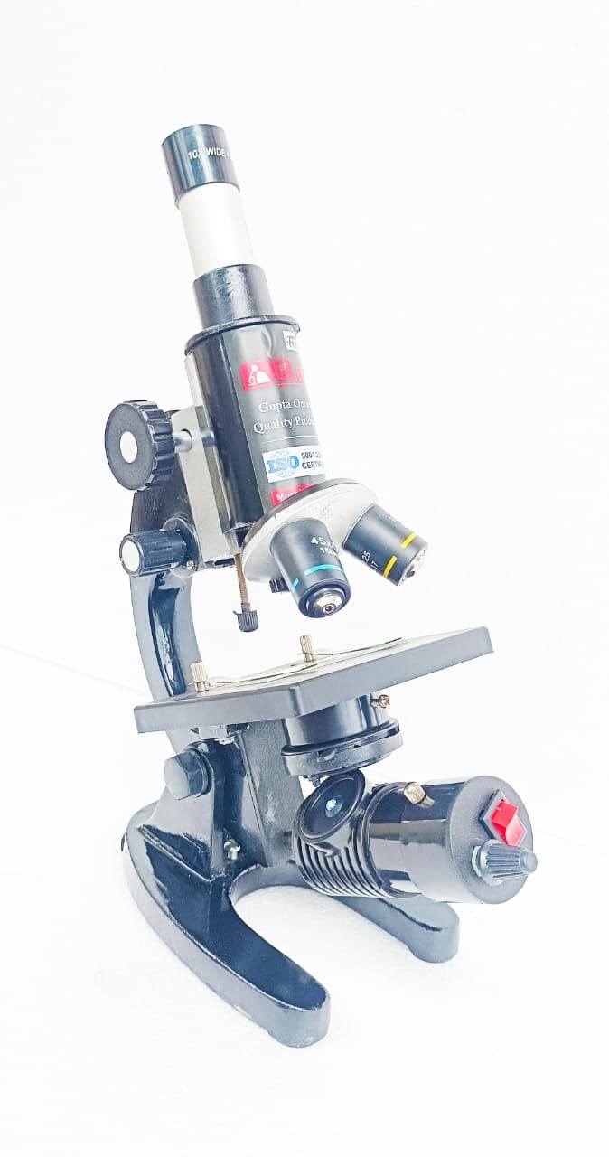 GLAB India Student Microscope L W with 2 Prepared Slide 50 Blank Slide, LED LAMP, DUST Cover DUST COTH, and Cover Slips. - Image 3