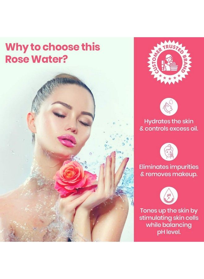 S2M KHADI HERBAL Rose Water/Toner Rejuvenating Mist For Face And Body Steam Distilled For All Skin Types 210Ml (Pack Of 5) - Image 4