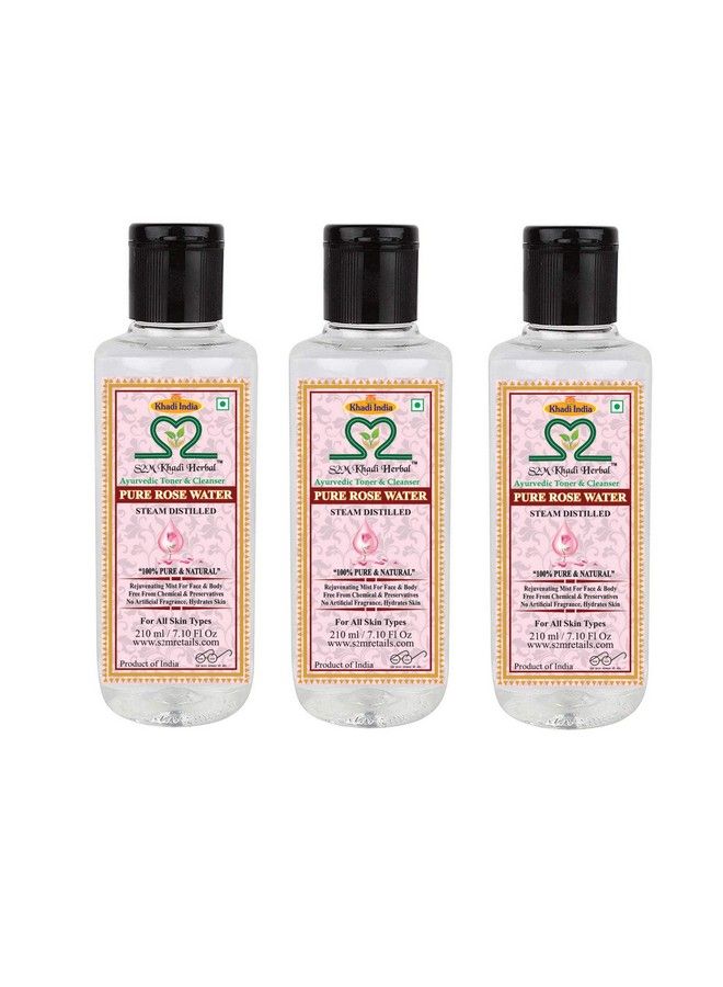 S2M KHADI HERBAL Rose Water/Toner Rejuvenating Mist For Face And Body Steam Distilled For All Skin Types 210Ml (Pack Of 5) - Image 1
