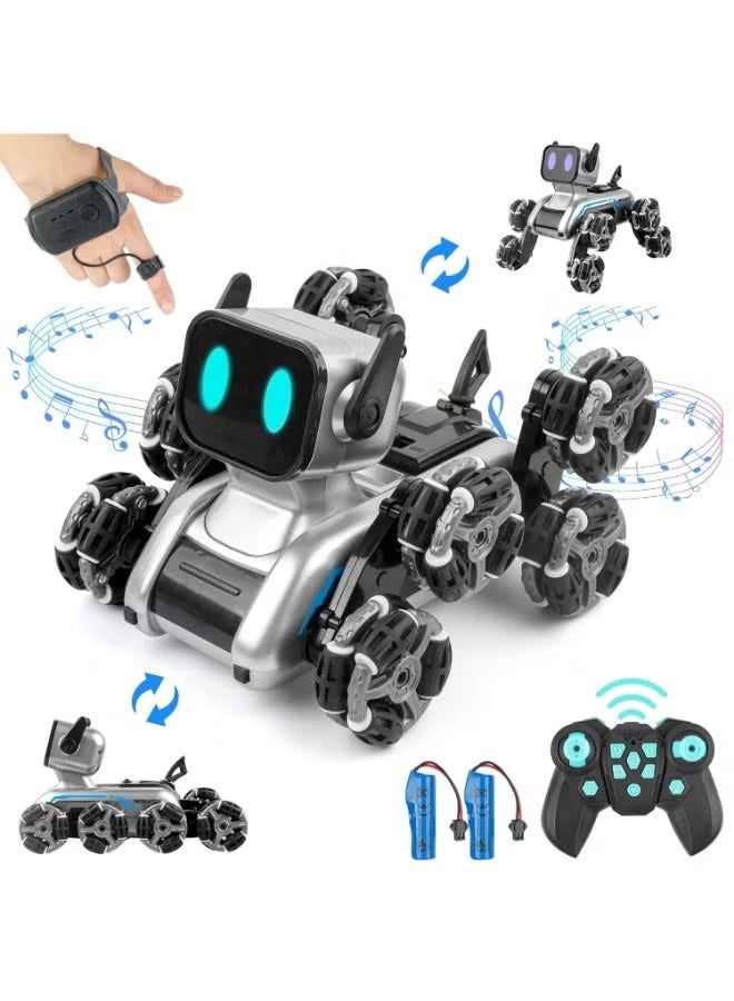 TOY GARDEN Eight-Wheel Remote Control Robot Dog – Intelligent Stunt Pet Dog Toy with Gesture Control, Music & Lights - Image 4