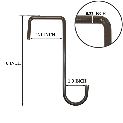Gutapo Vinyl Fence Hooks Patio Hooks Brown - 8 Pack 2 x 6 inch, Hangers for Indoor & Outdoor Hanging Lights, Plants & Planters, Bird Feeder, Decorations, Sprinkler, Hose - Image 2