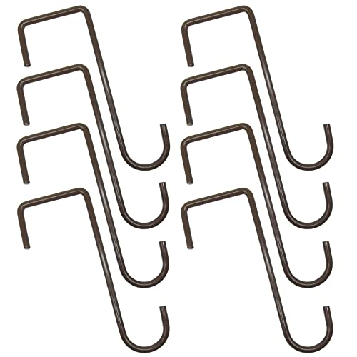 Gutapo Vinyl Fence Hooks Patio Hooks Brown - 8 Pack 2 x 6 inch, Hangers for Indoor & Outdoor Hanging Lights, Plants & Planters, Bird Feeder, Decorations, Sprinkler, Hose - Image 1
