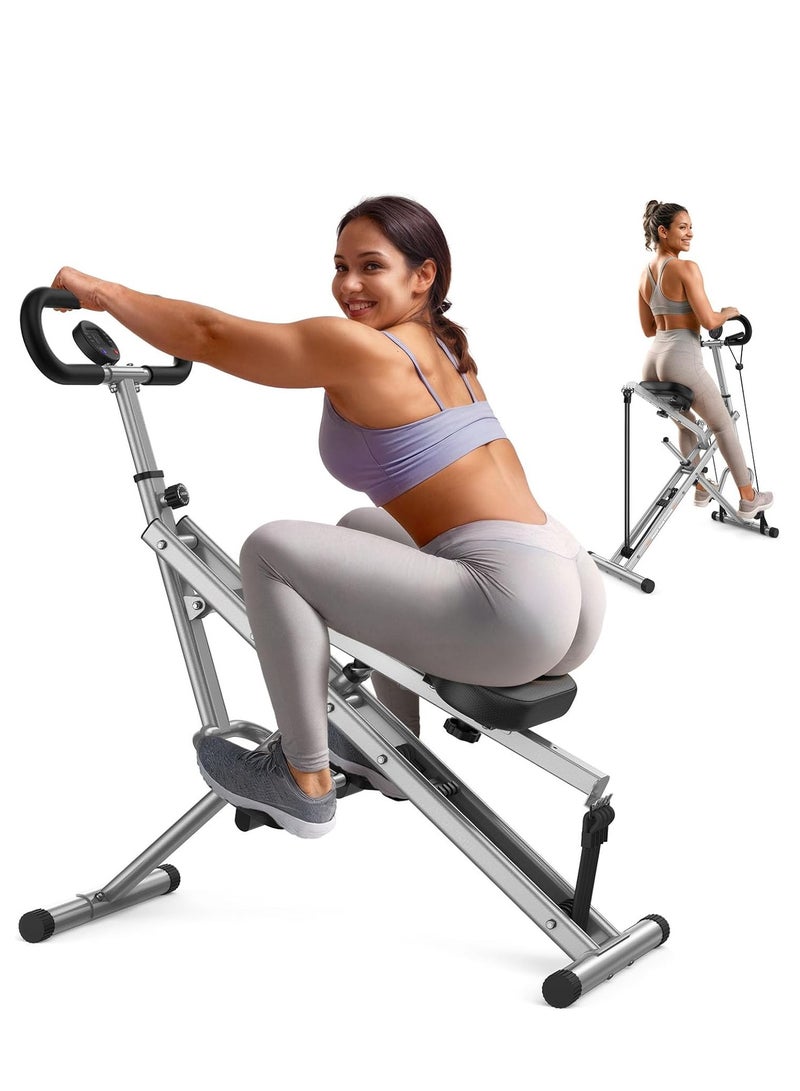 Jourvent Home Squat Machine, Rodeo Core Exercise Machine, 300 lbs Foldable, Adjustable 4 Resistance Bands, Cycling and Rowing Machine for Glutes Buttocks Thighs, Abs Back/Leg Press Hip Thrust - Image 1