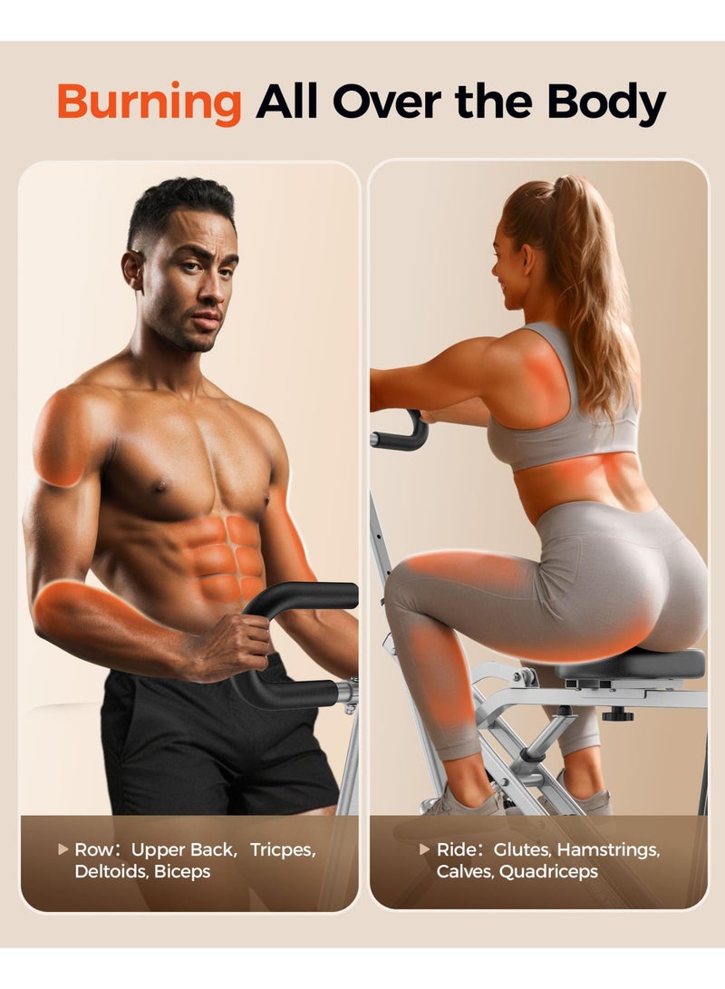 Jourvent Home Squat Machine, Rodeo Core Exercise Machine, 300 lbs Foldable, Adjustable 4 Resistance Bands, Cycling and Rowing Machine for Glutes Buttocks Thighs, Abs Back/Leg Press Hip Thrust - Image 3