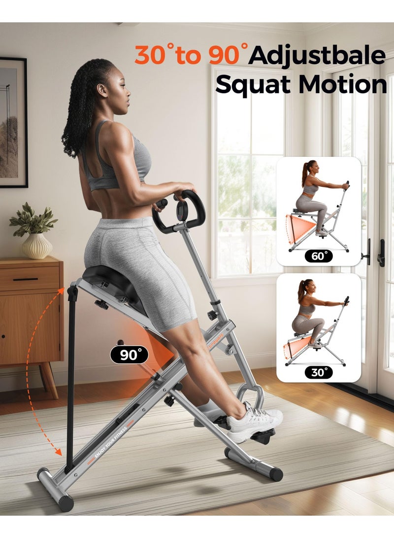 Jourvent Home Squat Machine, Rodeo Core Exercise Machine, 300 lbs Foldable, Adjustable 4 Resistance Bands, Cycling and Rowing Machine for Glutes Buttocks Thighs, Abs Back/Leg Press Hip Thrust - Image 2