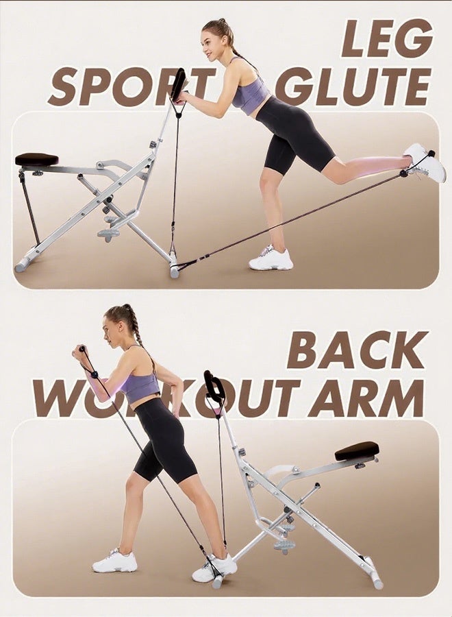 Jourvent Home Squat Machine, Rodeo Core Exercise Machine, 300 lbs Foldable, Adjustable 4 Resistance Bands, Cycling and Rowing Machine for Glutes Buttocks Thighs, Abs Back/Leg Press Hip Thrust - Image 5