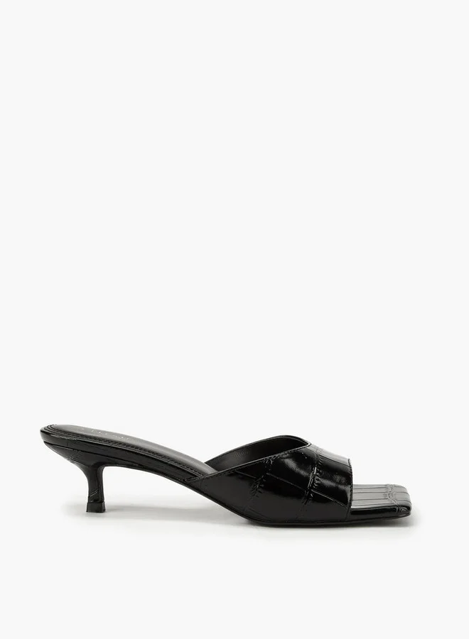 Celeste Women's Textured Slip-On Sandals with Kitten Heels