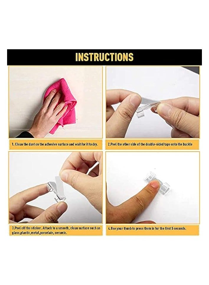 erorex Adhesive Cable Clips,Wire Clips,Car Cable Organizer,Cable Holder,Cable Wire Management,Cable Holder for Car,Office,Home (Big Size Transparent - 48-Packs) - Image 4