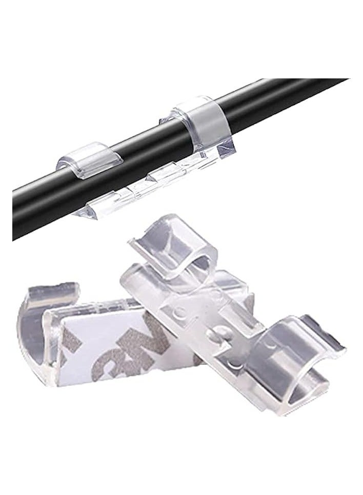 erorex Adhesive Cable Clips,Wire Clips,Car Cable Organizer,Cable Holder,Cable Wire Management,Cable Holder for Car,Office,Home (Big Size Transparent - 48-Packs) - Image 1