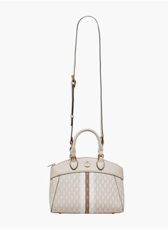 ELLE Women Monogram Print Tote Bag with Adjustable Strap and Handles  - Image 2