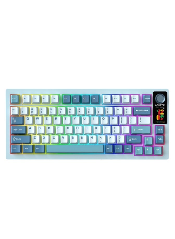 LANGTU LT75 RGB Gaming Mechanical Keyboard, 3 Mode Wired BT Wireless Gaming Mechanical 75% Keyboard,80 Keys Gasket Structure RGB Full-key Hot-swap Gaming Keyboard - Image 1