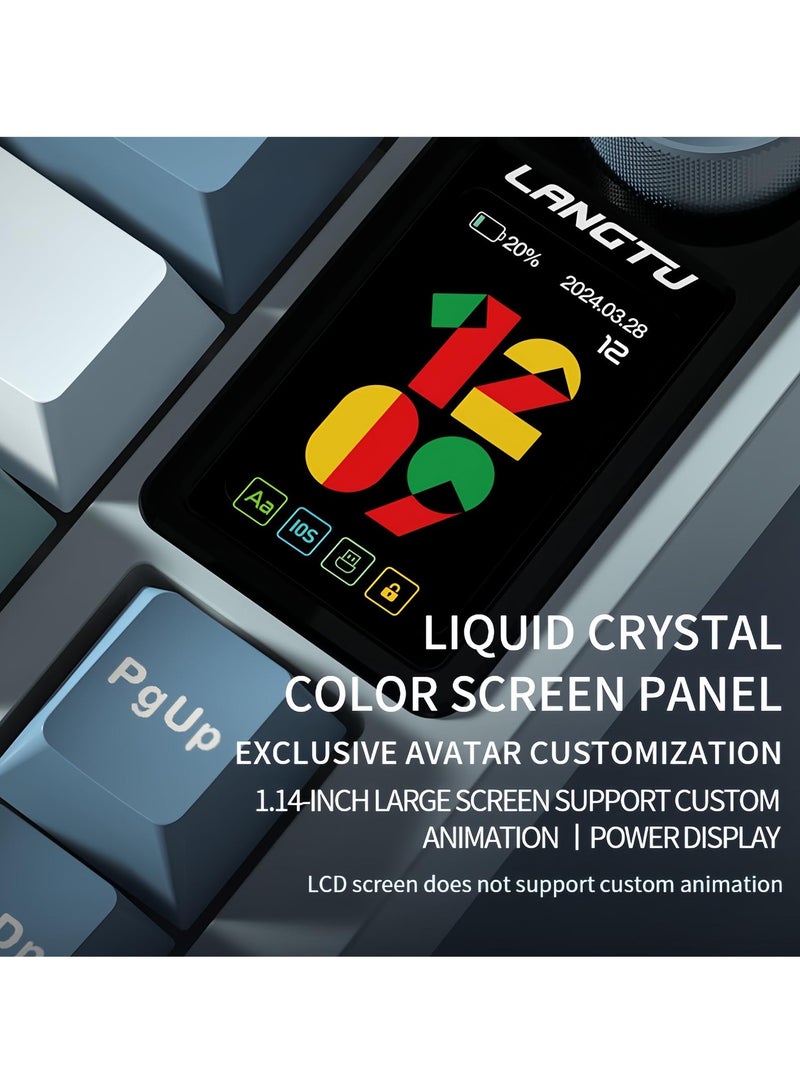 LANGTU LT75 RGB Gaming Mechanical Keyboard, 3 Mode Wired BT Wireless Gaming Mechanical 75% Keyboard,80 Keys Gasket Structure RGB Full-key Hot-swap Gaming Keyboard - Image 5