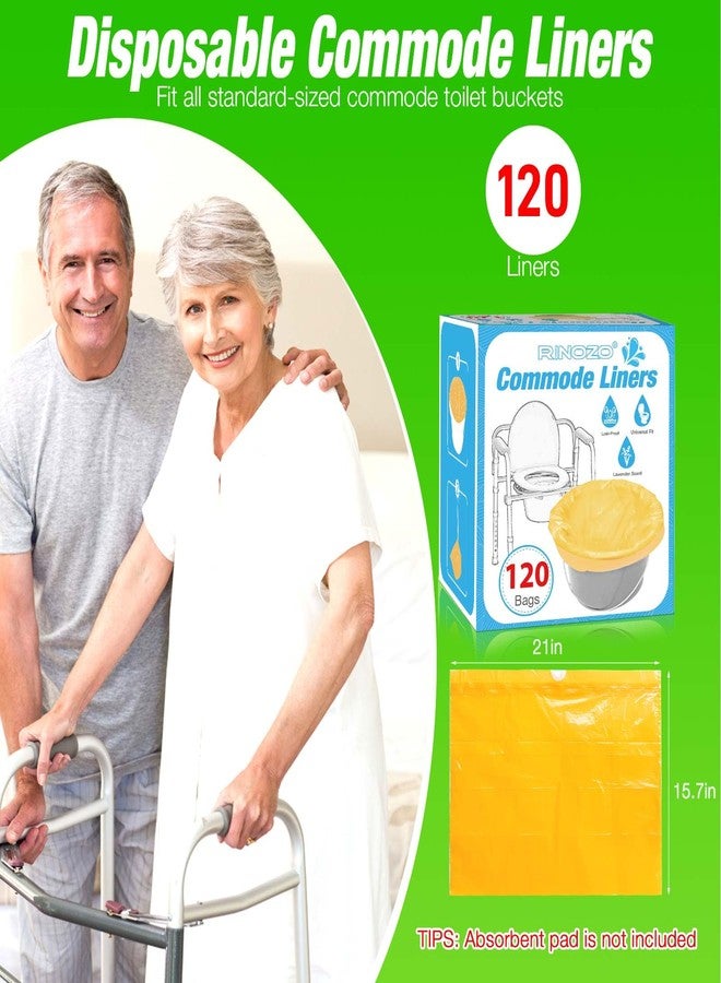 RINOZO Commode Liners for Bedside Portable Toilet Chair Bucket 120 Count Lavender Scented Disposable Waste Bags for Adults Universal Fit - Image 3