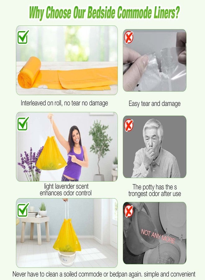 RINOZO Commode Liners for Bedside Portable Toilet Chair Bucket 120 Count Lavender Scented Disposable Waste Bags for Adults Universal Fit - Image 2