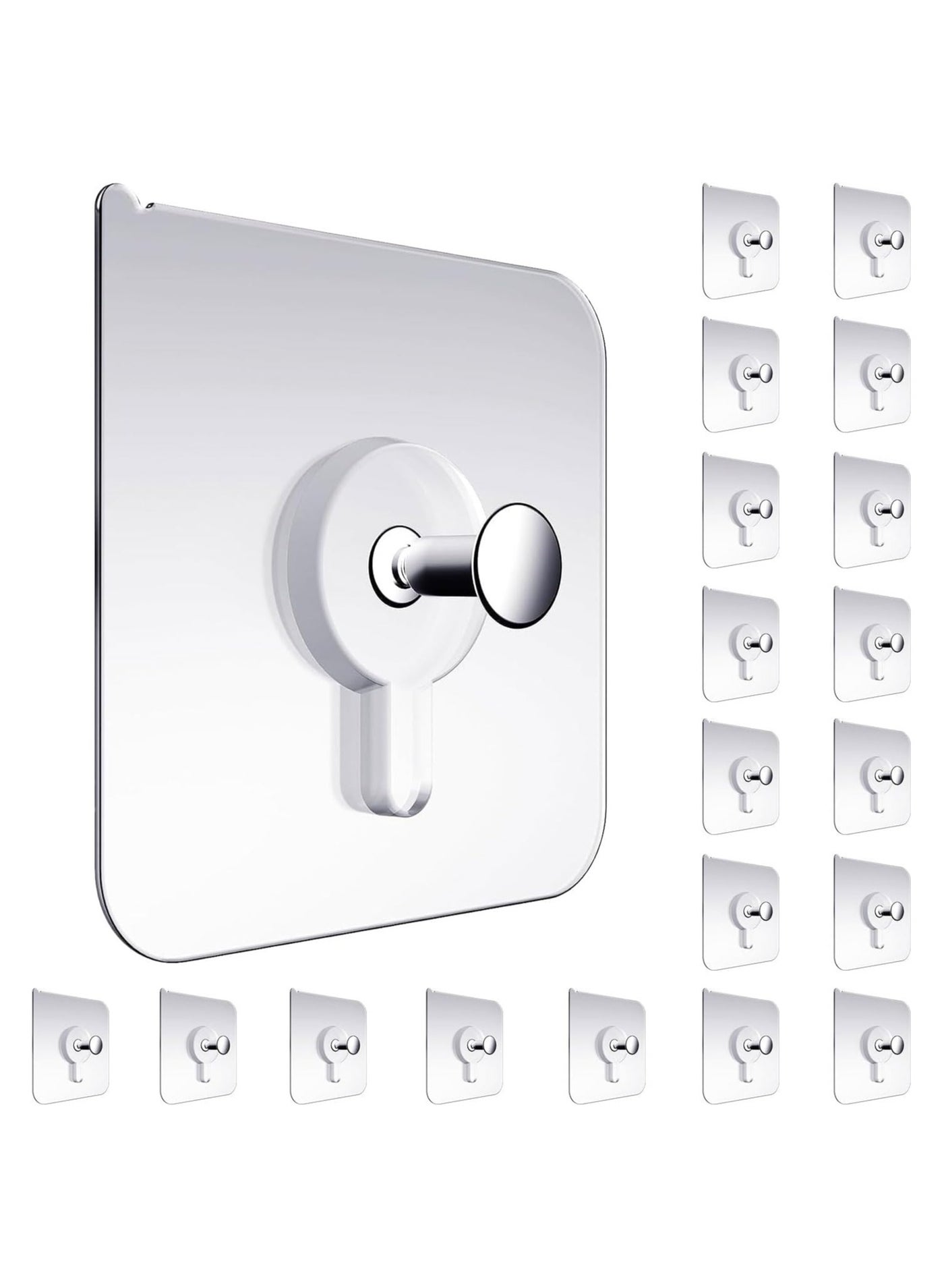 Adhesive Hooks Heavy Duty, Wall Hooks for Hanging, Wall Hangers without Nails, 2 in 1 Screw Free Sticker for Wall Mount Shelf, Waterproof Rustproof Wall Hook for Bathroom Bedroom Picture Hanger