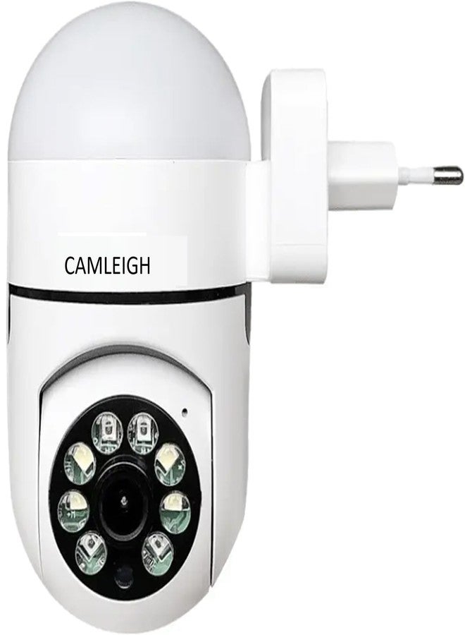 CAMLEIGH Home WiFi 360 Degree Pan/Tilt Panoramic IP Camera | Plug Light Vision 1080p Security Camera | Two-Way Audio,Night Vision | Wireless Home Surveillance Cameras with Motion Detection