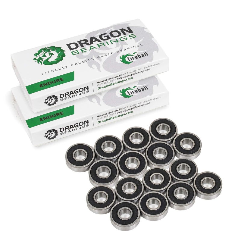 fireball Dragon Roller Skate Bearings 16 Pack - High Performance Skate Rated Rollerblade Bearings - Dragon Roller Bearing Inline Skate Bearings, Guaranteed for Life (ONE Size, Endure) - Image 1