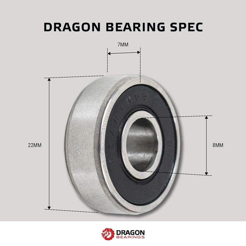 fireball Dragon Roller Skate Bearings 16 Pack - High Performance Skate Rated Rollerblade Bearings - Dragon Roller Bearing Inline Skate Bearings, Guaranteed for Life (ONE Size, Endure) - Image 3