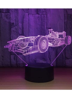 الثقة كي سيارة سباق ثلاثية الأبعاد للضوء الليلي F1 ، تأثير بصري ستيريو قابل للتعديل بـ 7 ألوان ، إضاءة لتزيين الغرفة ، ضوء لعبة هدية  - Image 1