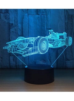 الثقة كي سيارة سباق ثلاثية الأبعاد للضوء الليلي F1 ، تأثير بصري ستيريو قابل للتعديل بـ 7 ألوان ، إضاءة لتزيين الغرفة ، ضوء لعبة هدية  - Image 2