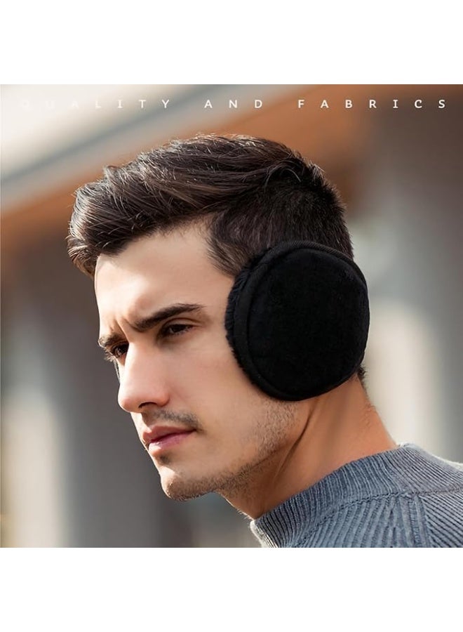 HZYH Winter Men Earmuffs Big Foldable Polar Fleece Ear Warmers Women Adjustable Ear Muffs for Outdoor Activities, One  Size - Image 4