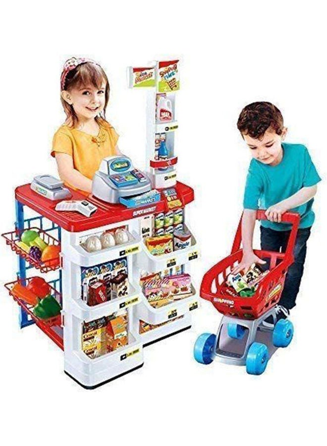 Kids Grocery Store and Shopping Cart Toy Set