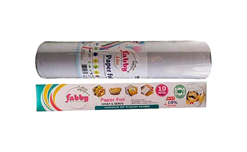 Fabby PAPER FOIL Ready to use Perfect Cut Size Breathable Plastic Free Wrap Roti Parantha Sandwich Rolls Burgers Perfect for Packing Food Paper 1 KG with 10 Meter - Image 1
