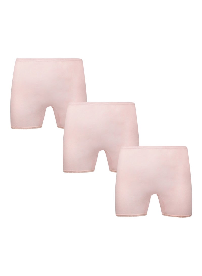 BYC GIRLS COTTON BOXER SHORT BRIEF (PACK OF 3) - PINK - Image 1