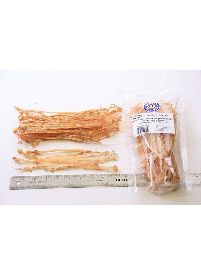 GOGO GOGO 3oz Turkey Tendon Strips Dog Chew Treats Sources and Made in The USA (2 Pack) - Image 2