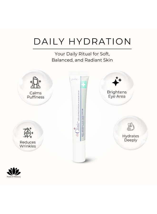 dr.Clinic DR. CLINIC | Anti-Wrinkle Eye Cream | Reduces Fine Lines, Dark Circles & Puffiness | Enriched with Hyaluronic Acid & Peptide Complex | For All Skin Types | 15 ml - Image 4