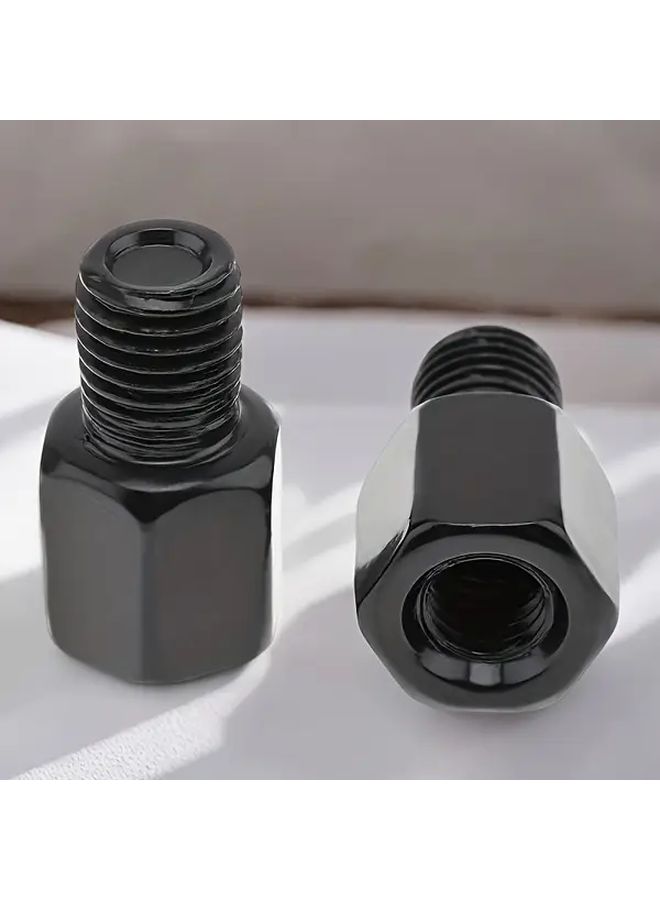 Black Stainless Steel M10 M8 Right Hand Thread Motorcycle Mirror Adapter Screw Hex Bolt - Image 2