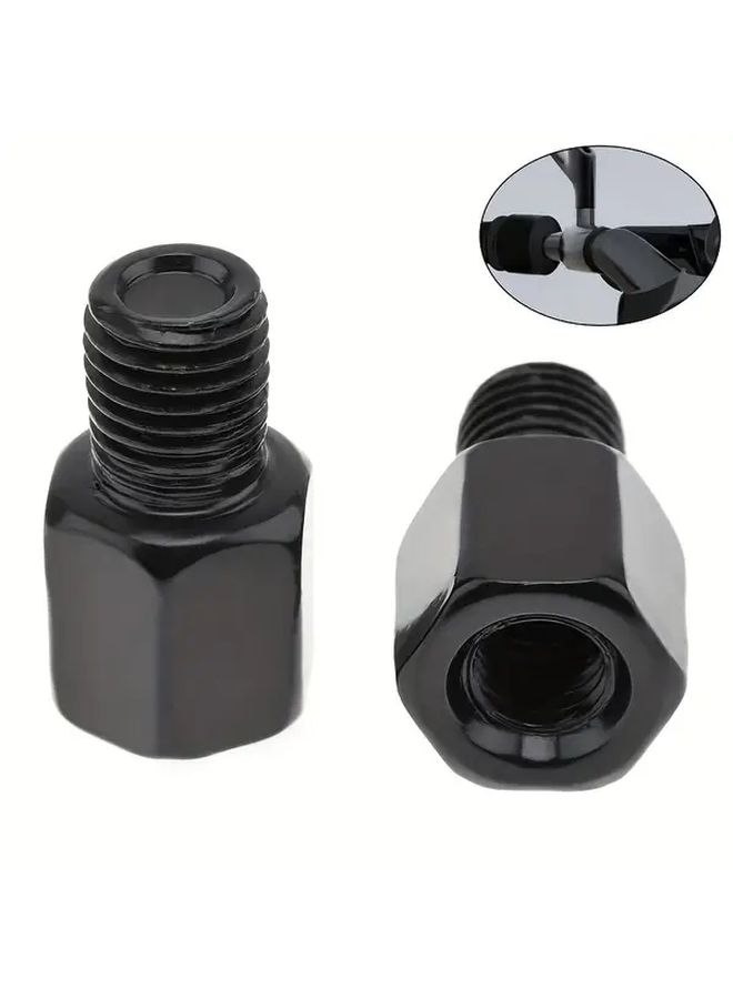 Black Stainless Steel M10 M8 Right Hand Thread Motorcycle Mirror Adapter Screw Hex Bolt - Image 3