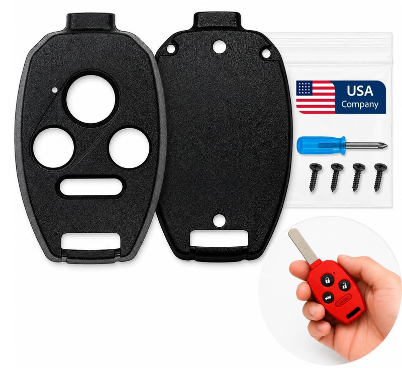 StandardAutoPart Premium USA Grade for Honda Key Fob Shell Tough Reinforced CrackResistant DIY Install For Accord 20032012 Civic 20062013 CRV 20052006 Pilot 20092015 Fit Ridgeline Black 4 Button - Image 3
